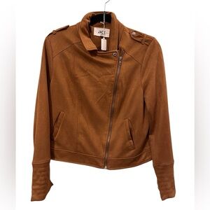 Faux Suede Moto Jacket . EUC